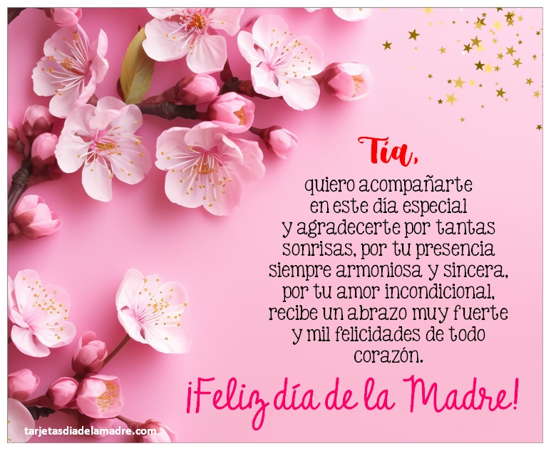 Frases Feliz día de la Madre Tía tarjetas día de la madre