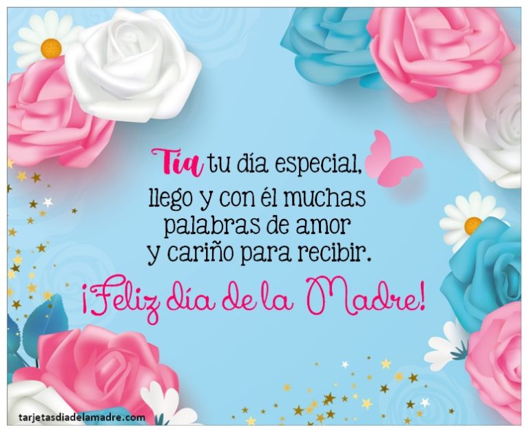 Frases Feliz día de la Madre Tía tarjetas día de la madre